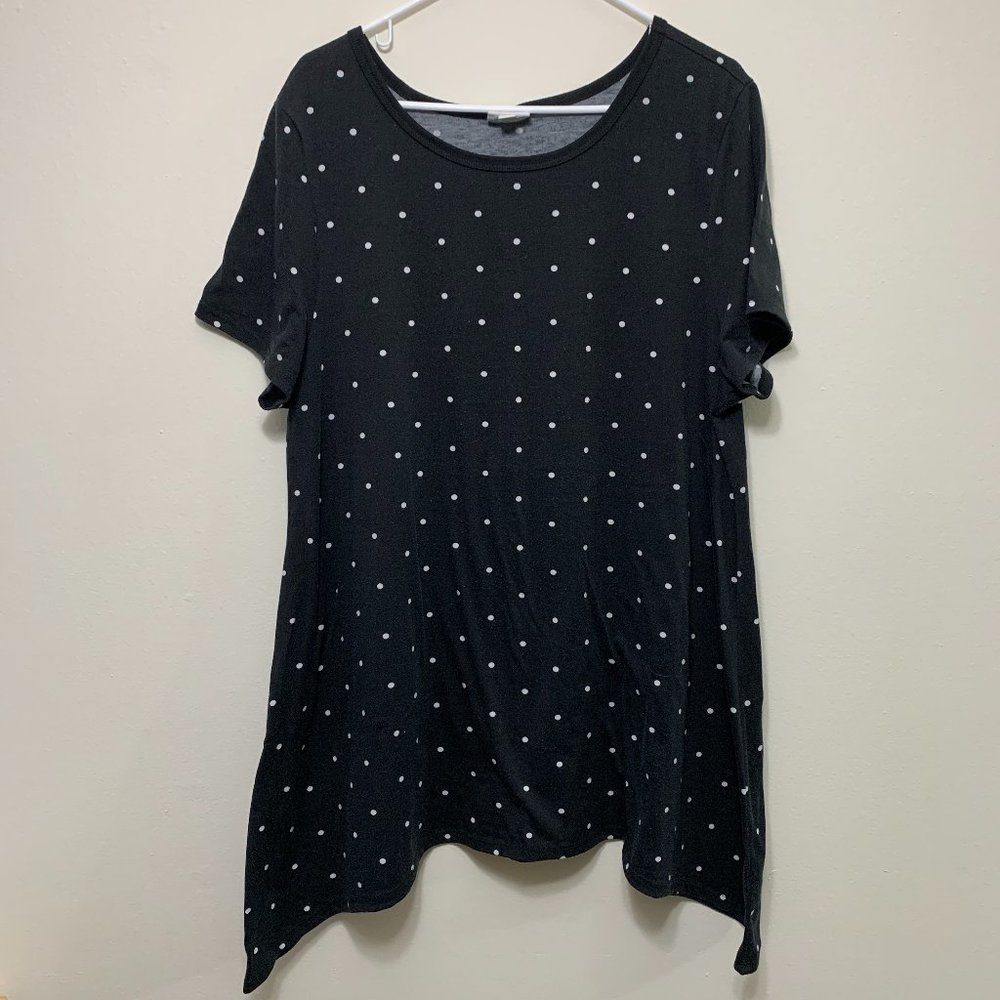 LuLaRoe Melissa- Black with white polka dots